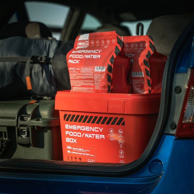 PRO-RATION EMERGENCY - everything you need when things go sideways🌋☄️🔥🌊 EMERGENCY FOOD/WATER BOX is ideal basic stock for...