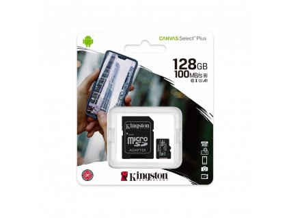 microsdxc karta 128gb kingston uhs i class 10 sd adapter