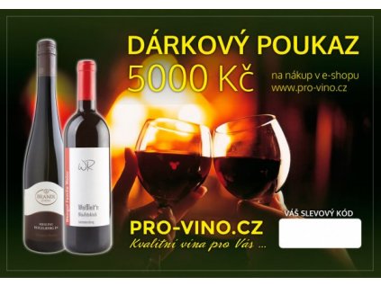 Dárkový poukaz Pro-vino.cz na nákup zboží v hodnotě 5000,-Kč