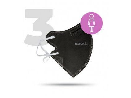 Nano respirátor FFP2 dámský černý (3ks/bal)
