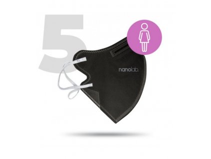Nano respirátor FFP2 dámský černý (5ks/bal)