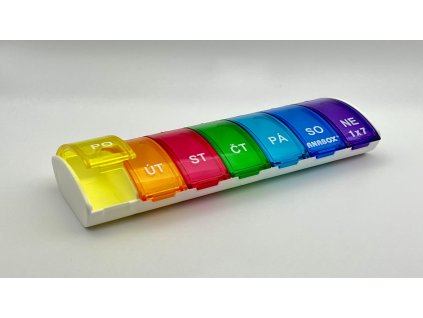 ANABOX Dávkovač na léky duhový 1x7