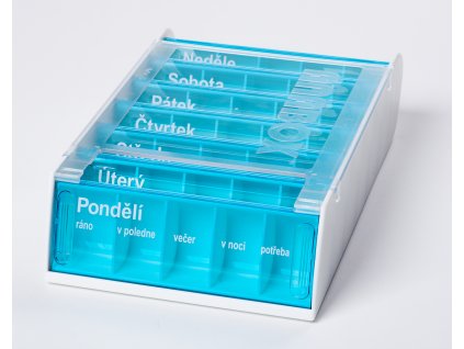 ANABOX Týdenní dávkovač na léky 5x7 denně azurový