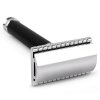 Qshave Men Manual Shaving Razor Classic Safety Razor Black Handle Double Edge Blade Stainless Steel Metal7 min