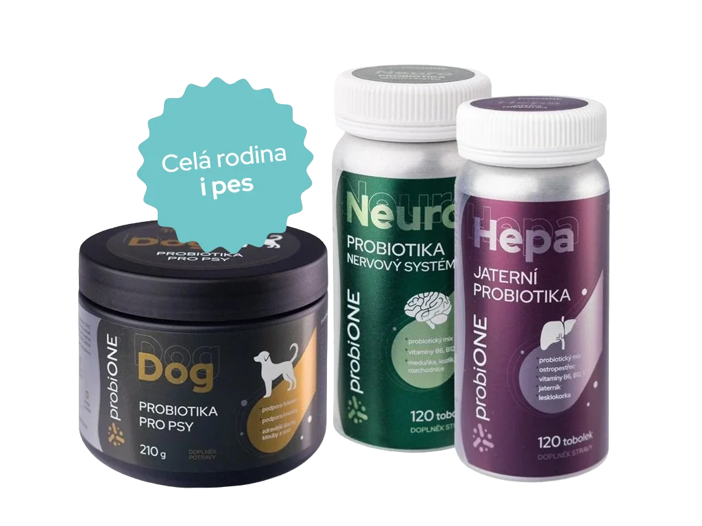 Balíček probiotik - probiONE Hepa + Neuro + Dog