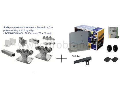 NICE ROX 600 KOMPLETNÍ SESTAVA PRO POSUVNOU BRÁNU DO PRŮJEZDU 4,5M