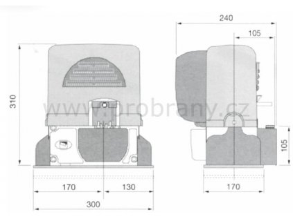 CAME POSUV 6 SZ KOMPLETNÍ SESTAVA PRO POSUVNOU BRÁNU DO 400KG/4,5M, CAIS KIT ENZO SZ nákres