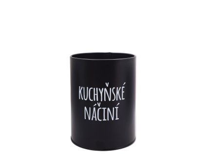 nadoba plechova cerna nacini (9) bile pozadi