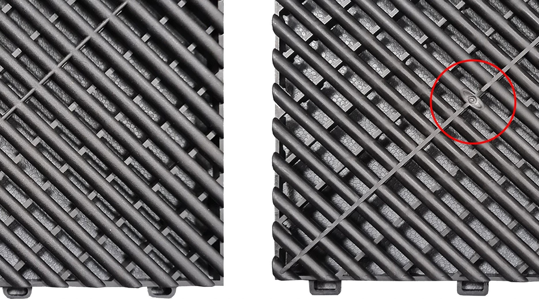 Vstřikovací body na plastových dlaždicích: Co to je a proč na našich dlaždicích nejsou vidět?