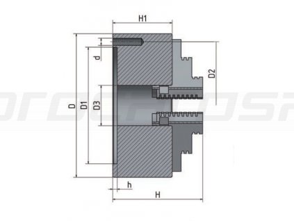 4-čelisťové sklíčidlo s nezávisle stavitelnými čelistmi ø 125 mm