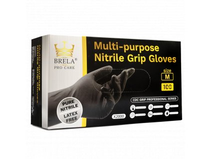 BRELA PRO CARE CDC GRIP BLACK 100ks - Jednorázové nitrilové rukavice