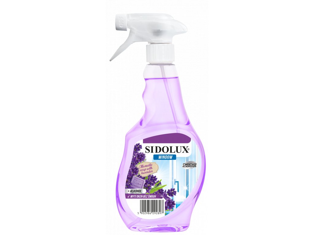 SIDOLUX NANO CODE window s vůní marseillského mýdla a levandule 500 ml