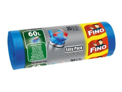 fino sacky na odpadky easypack zavazovaci 60 x 66 10 cm 60 litru 20 ks modre