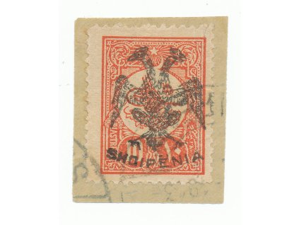 Albania 1913 10pi dull red, ovptd Eagle in black, SG 10 (Mi 11), superb used... front