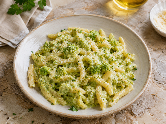Recept: šurlice s omáčkou romanesco