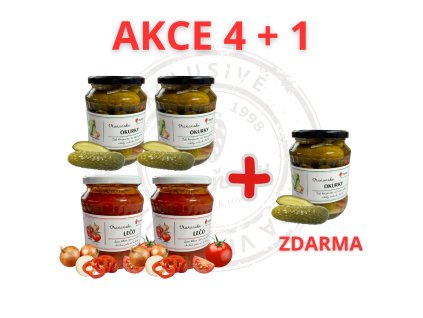 Akce 4 + 1 Okurky a lečo z Vraňan (1 okurky zdarma)