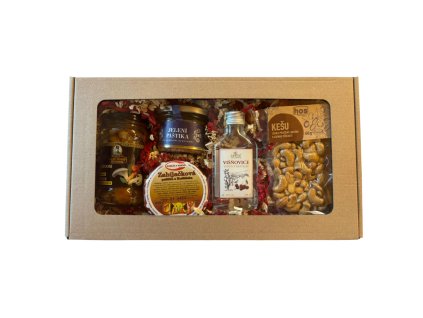 Dárkový balíček pro muže – Pálenka, paštiky a delikatesy plné chuti