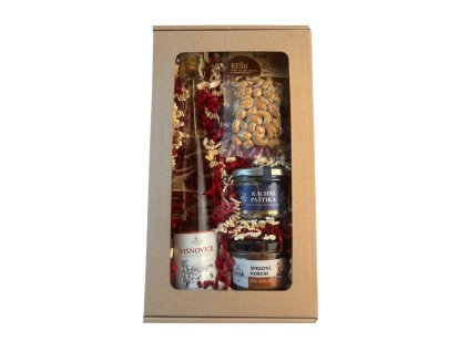 Dárkový balíček pro muže – Višňovice (Meruňkovice, Slivovice), delikatesy & chuťový zážitek
