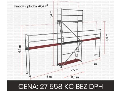 Kompletní sestava lešení Plettac PD70 - 42,4 m