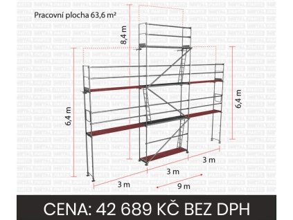 Kompletní sestava lešení Plettac PD70 - 63,6 m