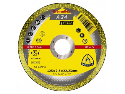 Kotouč řezný na ocel A 24 Extra A-ocel | 150x2,5x22,2 mm - KLA235375