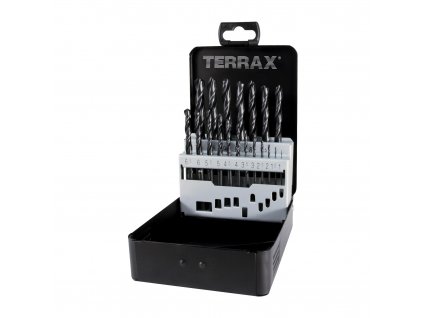 Sada vrtáků do kovu Terrax - kovový obal | 1-10 mm 19 dílů - RUA205210