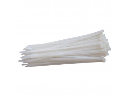 Vázací pásky nylonové bílé | 400x7,6 mm, 1bal/50ks - XT904076