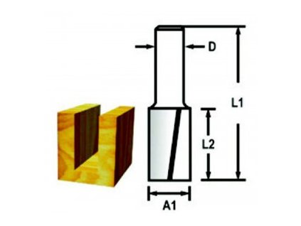 Drážkovací fréza 2 břit stopka 6 mm,6x16x48 mm - D-47422