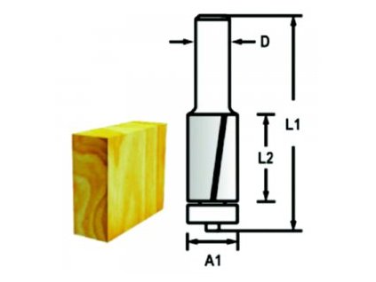 Drážkovací fréza 2 břit stopka 6 mm,9,5x26x67 mm - D-47690