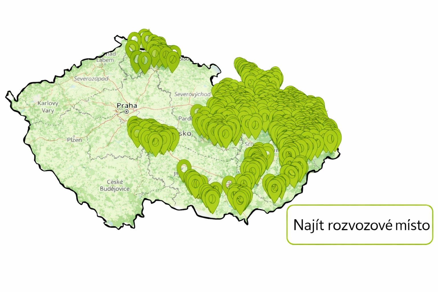 Mapa rozvozů