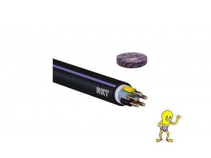 Kabel CYKY-J 5x1,5 instalační měděný, kruhy, žlutozelená-modrá-hnědá-černá-šedá