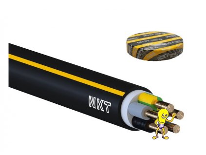 Kabel CYKY-J 5x2,5 instalační měděný, žlutozelená-modrá-hnědá-černá-šedá, balení kruhy