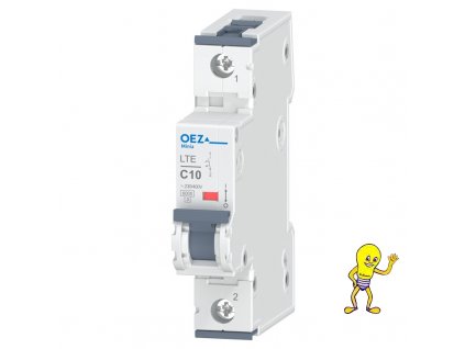 Jistič 10A jednopólový LTE-10C-1 charakteristika C *OEZ:41891 pro běžné instalace s odolností 6kA