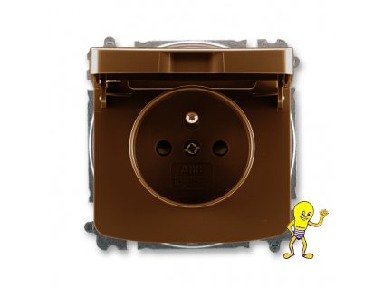 Tango Zásuvka jednonásobná, chráněná, s clonkami, s víčkem, s bezšroub. sv. *5519A-A02397 H hnědá ABB