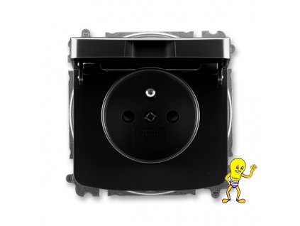 Tango Zásuvka jednonásobná, chráněná, s clonkami, s víčkem, s bezšroub. sv. *5519A-A02397 N černá ABB