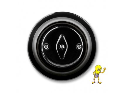 Decento Přepínač střídavý, otočný *3560K-C06345 N černá (porcelán) ABB