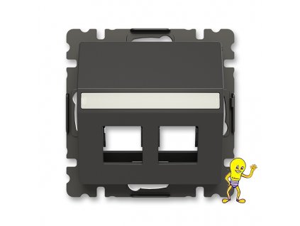 Zoni® 5014T-A00418 237 Kryt zásuvky komunikační přímé (2x), s upevňovacím třmenem matná černá ABB