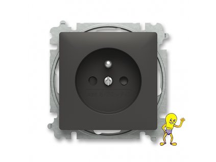 Zoni® 6619T-A06657 237 Zásuvka jednonásobná, s clonkami matná černá ABB