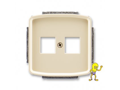 Tango Kryt zásuvky komunikační přímé (2x), s kovovým upevňovacím třmenem *5014A-A02018 C slonová kost ABB