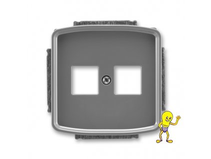 Tango Kryt zásuvky komunikační přímé (2x), s kovovým upevňovacím třmenem *5014A-A02018 S2 kouřová šedá ABB