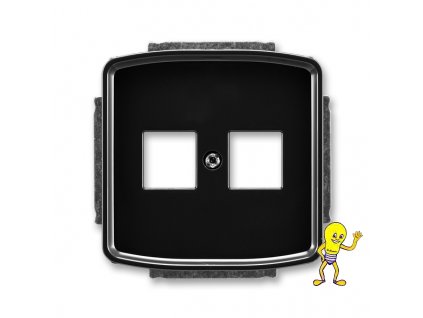 Tango Kryt zásuvky komunikační přímé (2x), s kovovým upevňovacím třmenem *5014A-A02018 N černá ABB