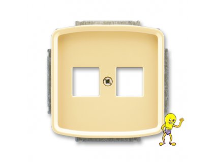 Tango Kryt zásuvky komunikační přímé (2x), s kovovým upevňovacím třmenem *5014A-A02018 D béžová ABB