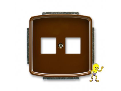 Tango Kryt zásuvky komunikační přímé (2x), s kovovým upevňovacím třmenem *5014A-A02018 H hnědá ABB