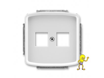 Tango Kryt zásuvky komunikační přímé (2x), s kovovým upevňovacím třmenem *5014A-A02018 S šedá ABB