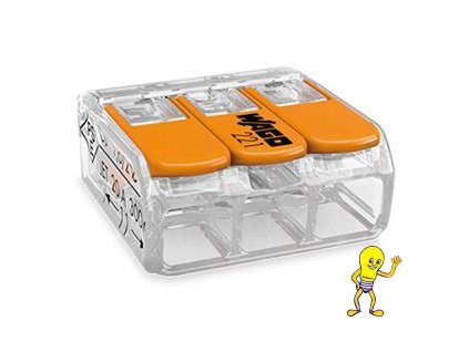 Wago 221-413 3x0,2-4mm krabicová svorka s páčkou