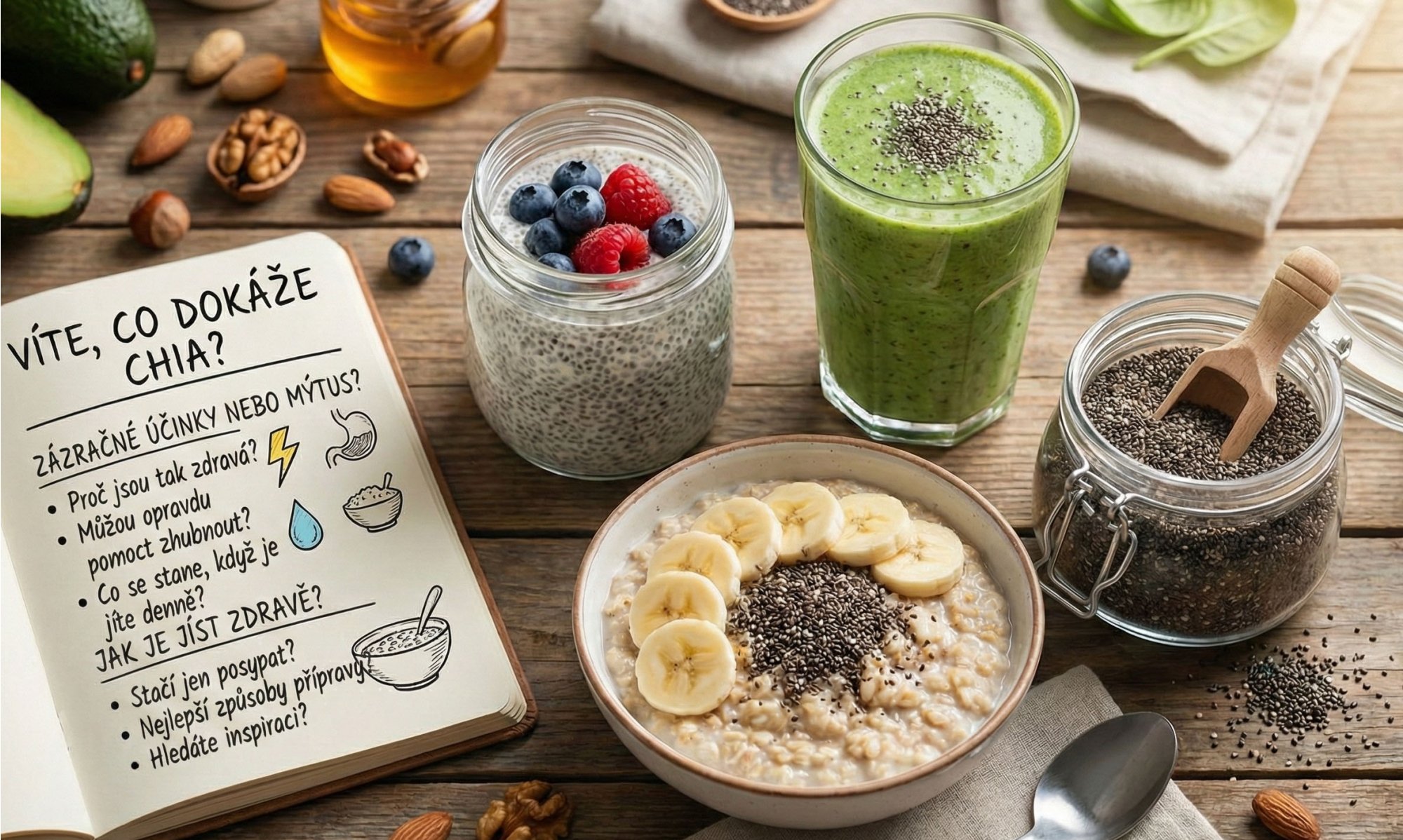 Chia semínka v každodenní stravě: Účinky na tělo a jednoduché chia recepty