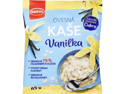 Semix ovesná kaše s vanilkovou příchutí s nízkým obsahem cukru 65g