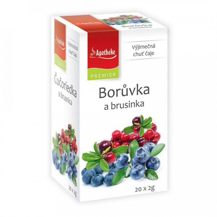 Levně Apotheke PREMIER Borůvka a brusinka čaj 20x2g
