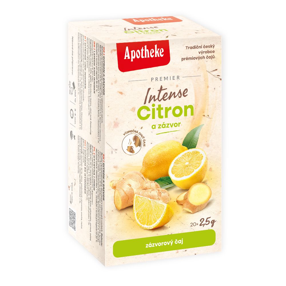 Levně Apotheke PREMIER Citron a zázvor čaj 20x2g