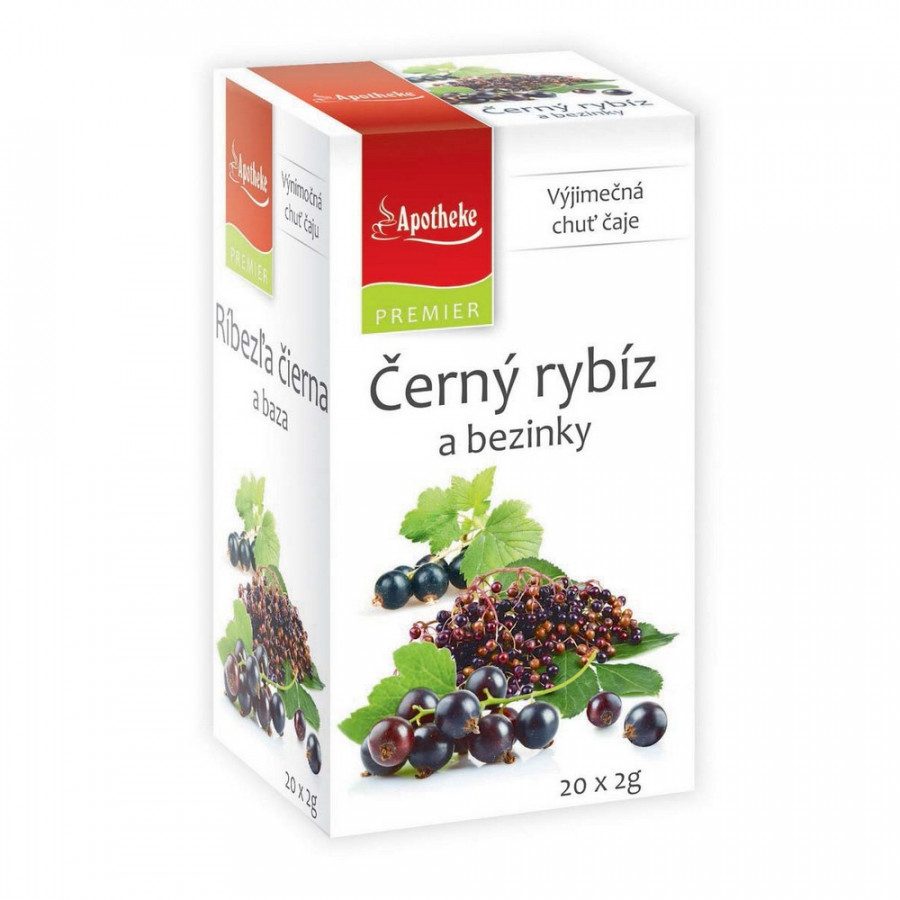Levně Apotheke PREMIER Černý rybíz a bezinky čaj 20x2g